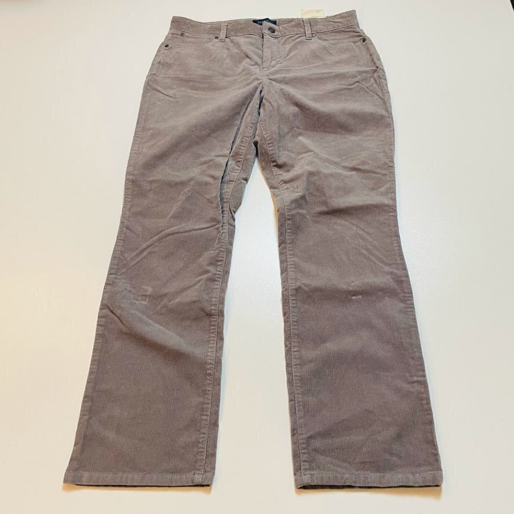 NWT Talbots Pant Trouser Corduroy Heritage Straight Leg Taupe Brown Petite Class - Picture 2 of 14